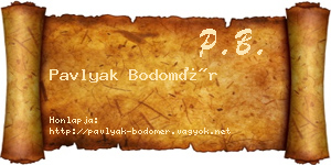 Pavlyak Bodomér névjegykártya
